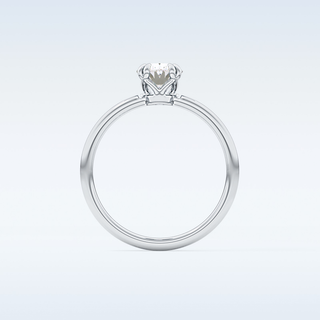 0.93 CT Solitaire & Double Prongs Engagement Ring Featuring Oval Moissanite
