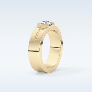 Beautiful Solitaire Wedding Band with 0.59 CT Round Cut Moissanite