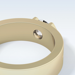 Beautiful Solitaire Wedding Band with 0.59 CT Round Cut Moissanite