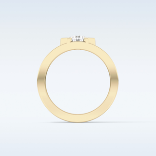 Beautiful Solitaire Wedding Band with 0.59 CT Round Cut Moissanite
