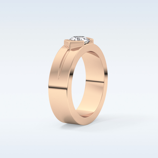 Beautiful Solitaire Wedding Band with 0.59 CT Round Cut Moissanite