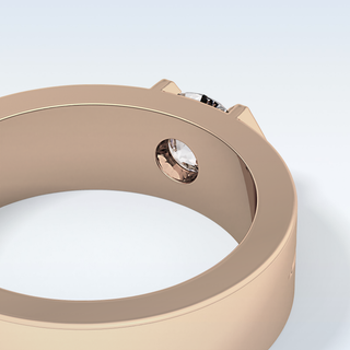 Beautiful Solitaire Wedding Band with 0.59 CT Round Cut Moissanite