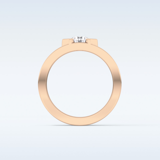 Beautiful Solitaire Wedding Band with 0.59 CT Round Cut Moissanite