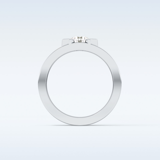 Beautiful Solitaire Wedding Band with 0.59 CT Round Cut Moissanite