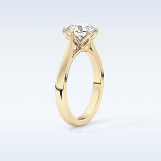 Stunning 1.62 CT Cathedral Solitaire Engagement Ring Featuring Round Moissanite