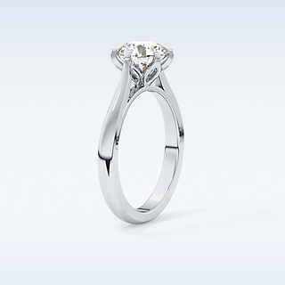 Stunning 1.62 CT Cathedral Solitaire Engagement Ring Featuring Round Moissanite