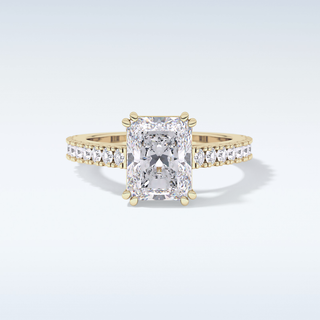 3.03 CT Pave Engagement Ring Featuring Emerald Moissanite
