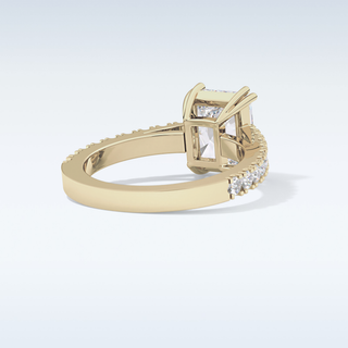 3.03 CT Pave Engagement Ring Featuring Emerald Moissanite