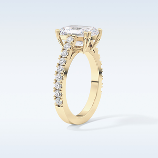 3.03 CT Pave Engagement Ring Featuring Emerald Moissanite