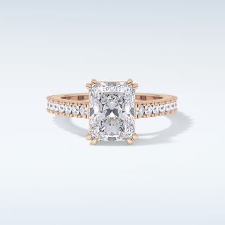 3.03 CT Pave Engagement Ring Featuring Emerald Moissanite