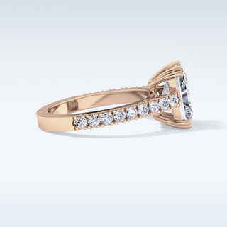 3.03 CT Pave Engagement Ring Featuring Emerald Moissanite