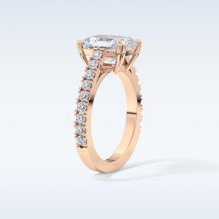 3.03 CT Pave Engagement Ring Featuring Emerald Moissanite