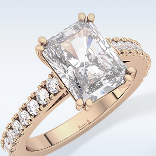 3.03 CT Pave Engagement Ring Featuring Emerald Moissanite