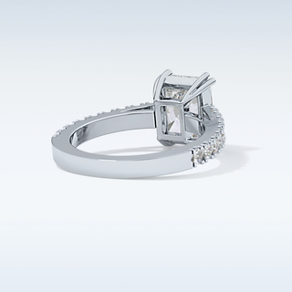 3.03 CT Pave Engagement Ring Featuring Emerald Moissanite
