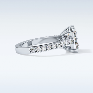 3.03 CT Pave Engagement Ring Featuring Emerald Moissanite