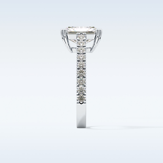 3.03 CT Pave Engagement Ring Featuring Emerald Moissanite