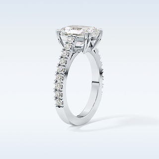 3.03 CT Pave Engagement Ring Featuring Emerald Moissanite
