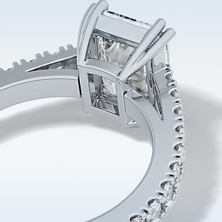 3.03 CT Pave Engagement Ring Featuring Emerald Moissanite