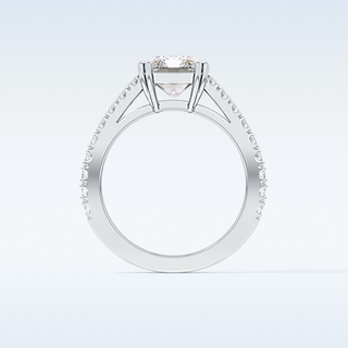 3.03 CT Pave Engagement Ring Featuring Emerald Moissanite