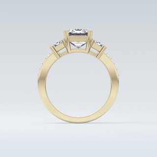Elegant 2.65 CT Three Stones Engagement Ring Featuring Emerald Moissanite