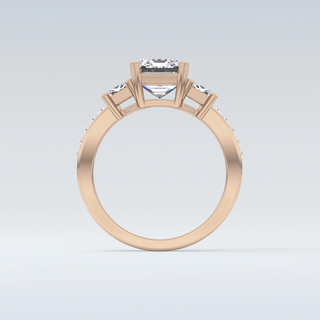 Elegant 2.65 CT Three Stones Engagement Ring Featuring Emerald Moissanite