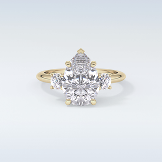 Elegant 2.84 CT Three Stones Engagement Ring Featuring Pear Moissanite