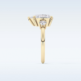 Elegant 2.84 CT Three Stones Engagement Ring Featuring Pear Moissanite