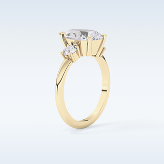 Elegant 2.84 CT Three Stones Engagement Ring Featuring Pear Moissanite