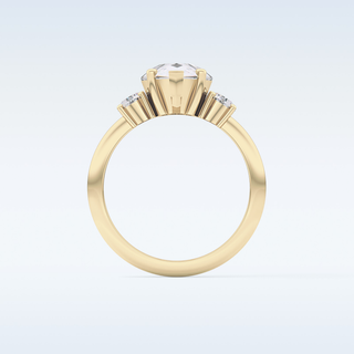 Elegant 2.84 CT Three Stones Engagement Ring Featuring Pear Moissanite