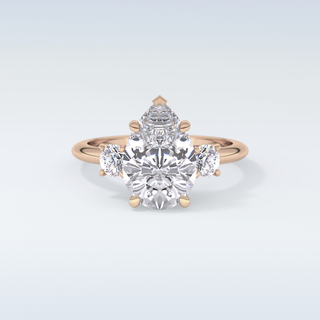 Elegant 2.84 CT Three Stones Engagement Ring Featuring Pear Moissanite