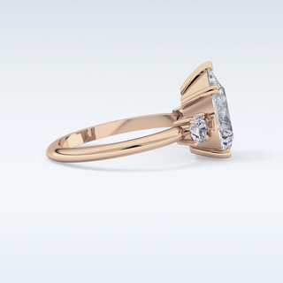 Elegant 2.84 CT Three Stones Engagement Ring Featuring Pear Moissanite