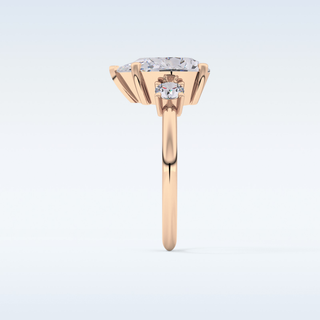 Elegant 2.84 CT Three Stones Engagement Ring Featuring Pear Moissanite