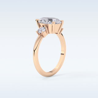 Elegant 2.84 CT Three Stones Engagement Ring Featuring Pear Moissanite