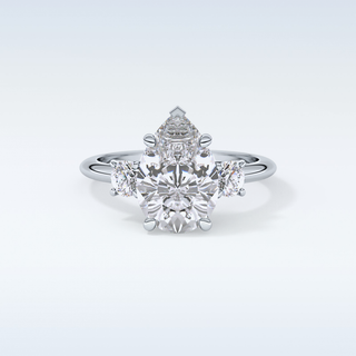 Elegant 2.84 CT Three Stones Engagement Ring Featuring Pear Moissanite