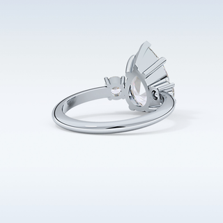 Elegant 2.84 CT Three Stones Engagement Ring Featuring Pear Moissanite