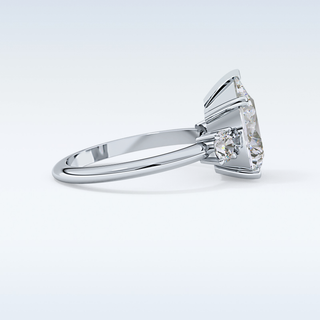 Elegant 2.84 CT Three Stones Engagement Ring Featuring Pear Moissanite