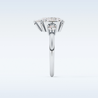 Elegant 2.84 CT Three Stones Engagement Ring Featuring Pear Moissanite