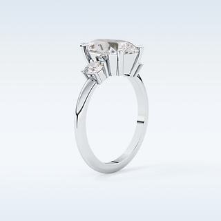 Elegant 2.84 CT Three Stones Engagement Ring Featuring Pear Moissanite
