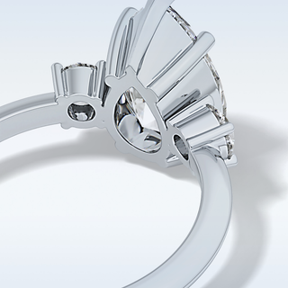 Elegant 2.84 CT Three Stones Engagement Ring Featuring Pear Moissanite