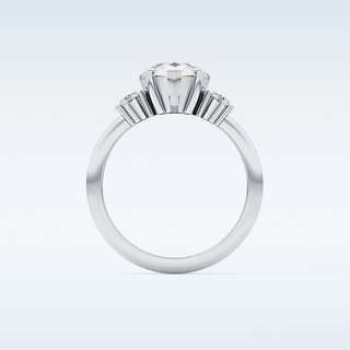 Elegant 2.84 CT Three Stones Engagement Ring Featuring Pear Moissanite