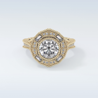 3.29 CT Cluster Engagement Ring Featuring Round Moissanite