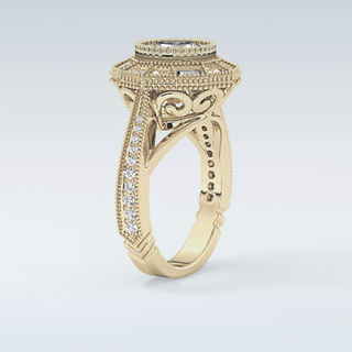 3.29 CT Cluster Engagement Ring Featuring Round Moissanite