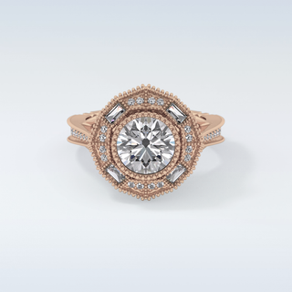 3.29 CT Cluster Engagement Ring Featuring Round Moissanite