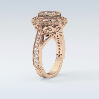 3.29 CT Cluster Engagement Ring Featuring Round Moissanite
