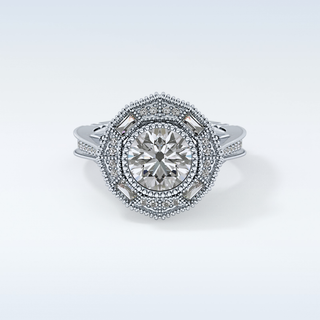 3.29 CT Cluster Engagement Ring Featuring Round Moissanite