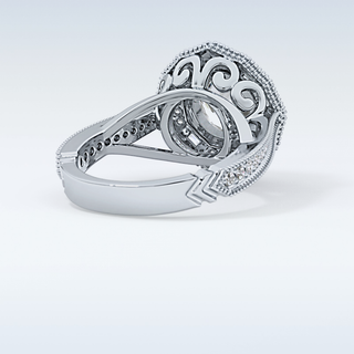 3.29 CT Cluster Engagement Ring Featuring Round Moissanite