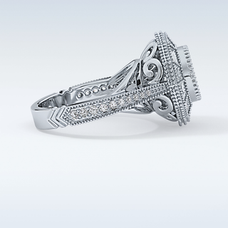 3.29 CT Cluster Engagement Ring Featuring Round Moissanite