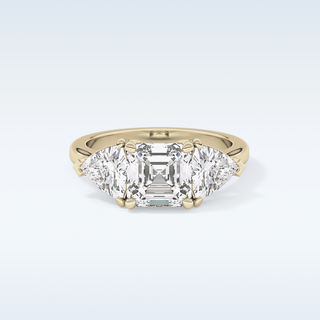 Elegant 1.78 CT Three Stones Engagement Ring Featuring Emerald Moissanite