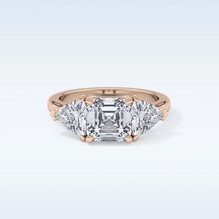 Elegant 1.78 CT Three Stones Engagement Ring Featuring Emerald Moissanite