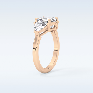 Elegant 1.78 CT Three Stones Engagement Ring Featuring Emerald Moissanite